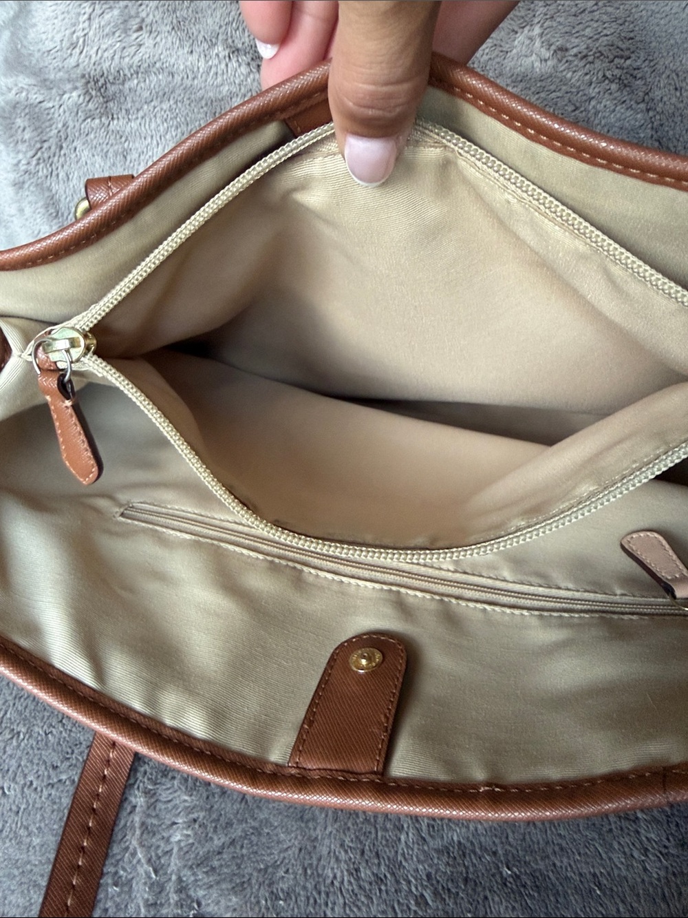 Authentic Coach Peyton Carryall Brown Drawstring Saffiano Leather Tote/Bag - Picture 11 of 16